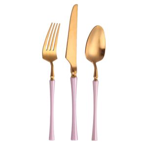 Buy cheap NEWTO High Quality Heavy Stainless steel flatware set Pink and Gold Color Cutlery from wholesalers