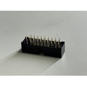 Buy cheap IDC 20-Pin Dual-Row Fully-Shrouded Male Connector, Pin-Header Type, Exposed 3.2mm Gold-Plated G/F from wholesalers