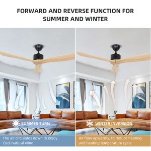 Buy cheap 3 Blades 65w Iron Solid Wood Ceiling Fan Light 52Inch Led Indoor Ceiling Fan from wholesalers