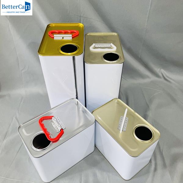 Quality 3.75 Liter White Coated Paint Tin Cans  1 Gallon Square Empty Tin for sale