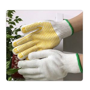 Buy cheap 7 Gauge Elastic Seamless White Cotton Knit With PVC Dot Knit Gloves For Construction from wholesalers