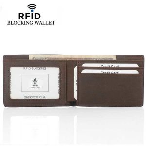 Buy cheap Black Coffee Credit Card Bank Cardholder with RFID Blocking and Crazy Horse Leather from wholesalers