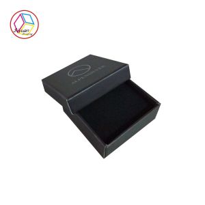 Buy cheap Silver Foil Matte Varnish Black Jewelry Box With EVA Insert from wholesalers