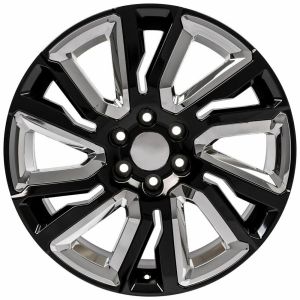 Buy cheap Ct2078 22x9 Gmc Replica Wheels Satin Black Gloss Black Insert Rim Chevy 22" from wholesalers