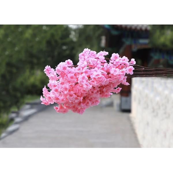 Quality Holiday Dia. 4cm  Pink Artificial Silk Cherry Flowers for sale