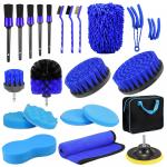 Buy cheap Car Washing Kit 23 Pcs  Auto Detailing Brush Blue For Wheels Dashboard Cleaning from wholesalers