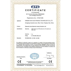 Ningbo Nijia Electronics Technology Co.,Ltd Certifications