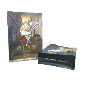 Buy cheap Matte finish stand up aluminum pouch plastic coffee zipper bags flat bottom coffee packaging bag with valve from wholesalers