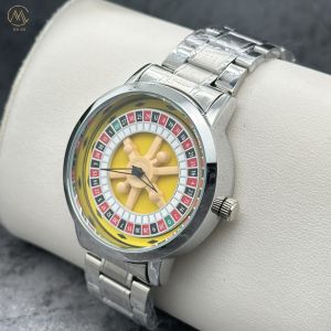 Seven Color Stainless Steel Strap Watch Quartz Movement Analog Display Type