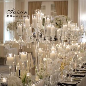 Buy cheap 7 Arm 9 Arm Crystal Candelabra Glass Centerpieces Wedding 120CM from wholesalers