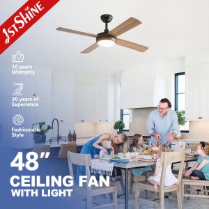 Buy cheap Decorative Ceiling Fan 48 Inch Classic AC Motor with 4 Wood Look MDF Blades Integrated LED Light and Remote Control for Bedroom Office from wholesalers