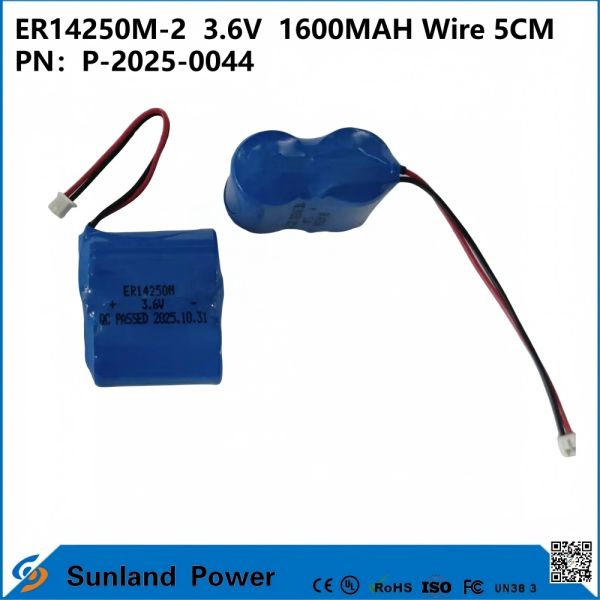 ER14250M-2 3.6V 1600MAH Wire 5CM Battery Can Be Used In Instruments, The Internet Of Things , Wireless Communication, Medical Electronic Equipment,