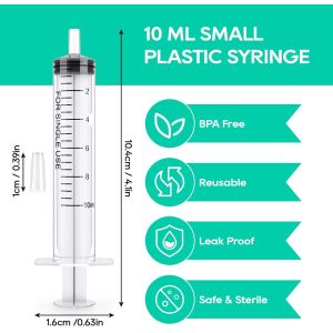 Buy cheap 10ml Syringes 100 Pack Plastic Small Syringe with Tip Cap, Measuring Syringe, Oral Syringe Scientific Labs, Feeding from wholesalers