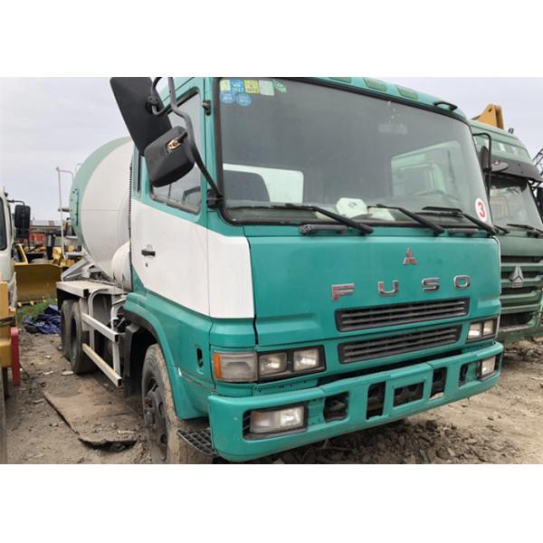 Quality White And Green Used Construction Machinery , 2014 Mitsubishi Fuso Concrete Mixer for sale