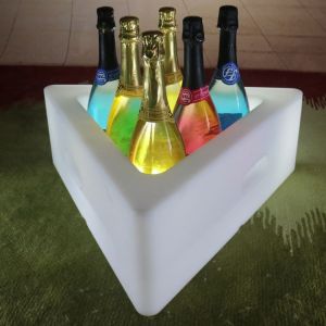 PE Plastic Triangular LED Ice Bucket 16 Colors Changing Rechargeable Lithium