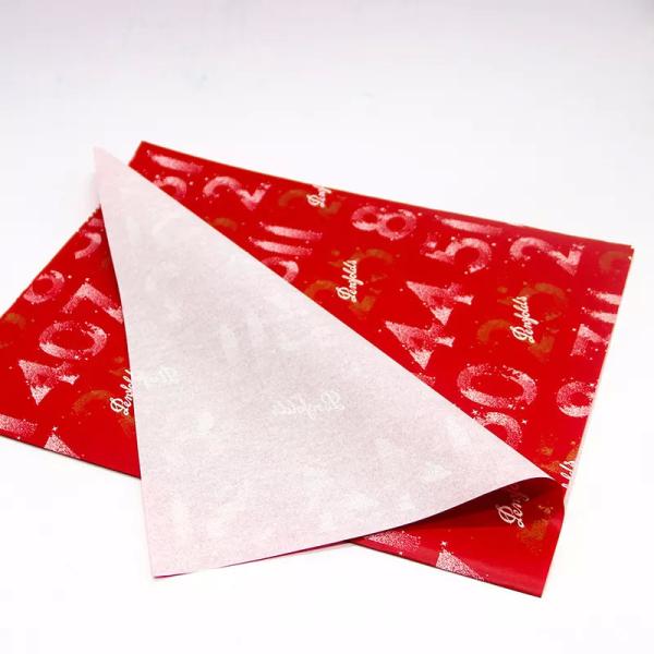 Buy cheap Christmas Gift Wrapping Packaging Red Tissue Paper Wrap With Gold Foil Printing Floral from wholesalers