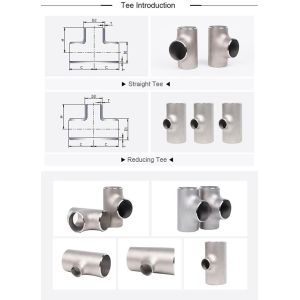 factory welding titanium pipe BW Titanium Reducing Tee Fitting