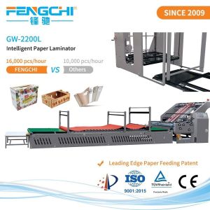 Automatic Glue Full Servo Corrugated Paper to Cardboard Laminator with Color
