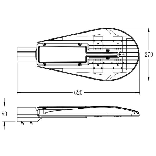IP65 30w 50w all in one integrated LED street light for outdoor waterproof solution