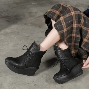 Buy cheap S228 Warm fleece lining, thick bottom, high fashion short boots, handmade leather women's shoes from wholesalers