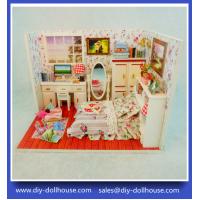 Buy cheap Diy wooden dollhouse mini glass dollhouse miniature room box model building product