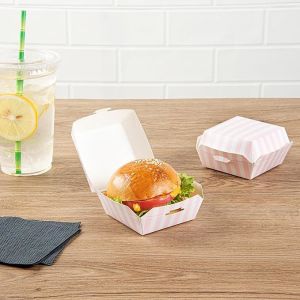 Customized Eco Friendly Mini Burger Boxes Clamshell Food Containers