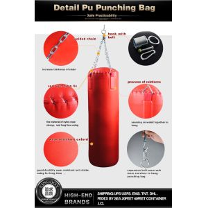 Buy cheap 60cm 80cm 1m 1.2m PU  /oxford Kick Boxing punching bag, sand bag with customized logo from wholesalers