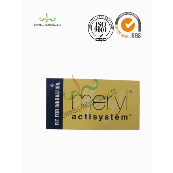 Fashion Design Garments Clothing Hang Tags , Black Color Hangtags And Labels