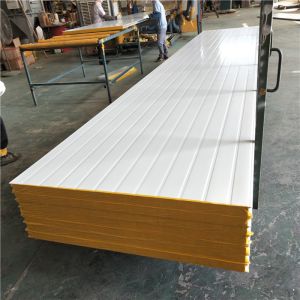 Buy cheap sound insulation prefabricated house 50mm rock wool embossing sandwich panel from wholesalers