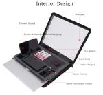 Waterproof A4 Leather Portfolio Case , Handheld Leather File Folder With Zipper