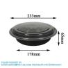 Buy cheap 24 OZ Disposable PP Lunch Boxes Microwavable Food Storage Containers With Lids Round Black Plastic Meal Prep from wholesalers
