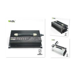 48V 30A Portable Battery Charger For Lithium Ion And Lead Acid Batteries Black