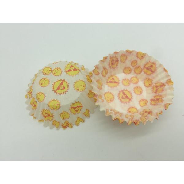 Disposable Yellow Cupcake Wrappers / Holders , Birthday Cupcake Wrappers For