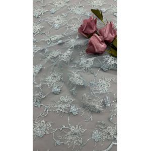 Sequin Durable And Elegant Embroidery Luxary Flower Sequin Embroidery Fabric