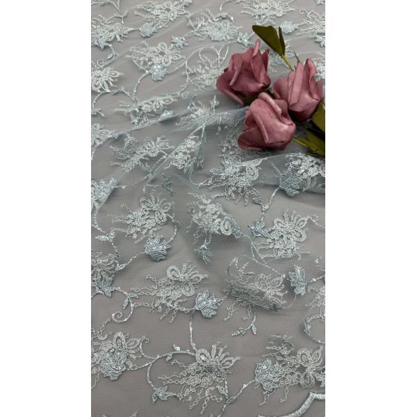Sequin Durable And Elegant Embroidery Luxary Flower Sequin Embroidery Fabric