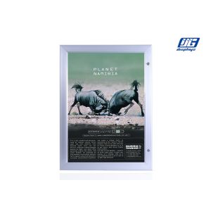 Waterproof LED Advertising Boards Door Open Lockable Silver Frame Silk - Screen