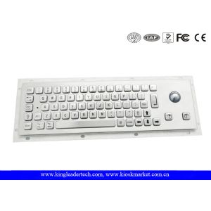 Buy cheap Brushed Metal Industrial Panel Mount Keyboard With 25mm Diameter Trackball from wholesalers