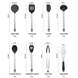 Buy cheap 9Pcs Silicone Cooking Utensils With Stainless Steel Handle from wholesalers