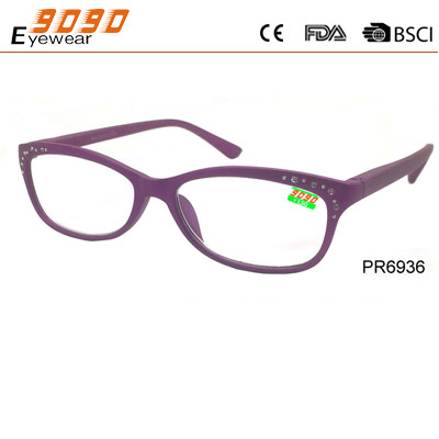 Quality Lady fashionable reading glasses, made of plastic, Power rang : 1.00 to 4.00D for sale