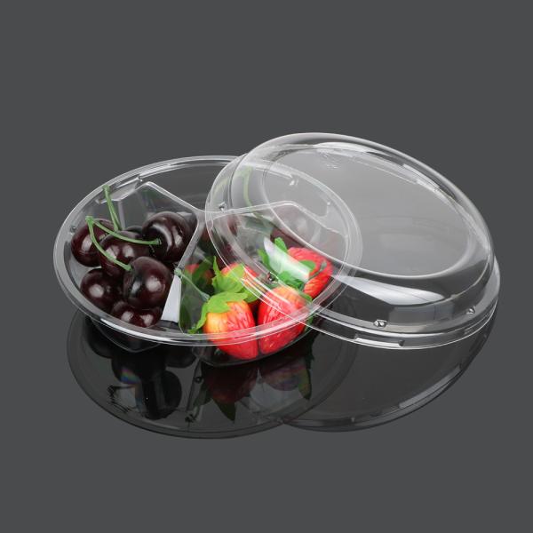 Buy cheap Round Covered 18.5*18.5*5.5cm Plastic Food Tray Packaging from wholesalers