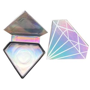 Buy cheap Recyclable UV Printing Diamond Shape Eyelash Box With Holographic Finish from wholesalers