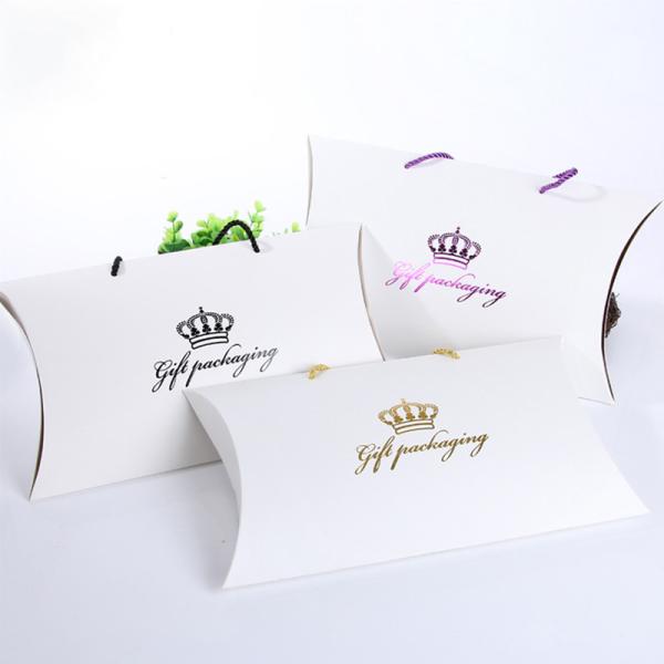 Custom Logo Printing Paper Pink Pillow Gift Box Wholesale Pillow Box Packaging For Hair Bundles