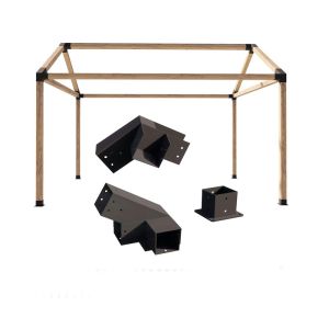 Buy cheap Slanted Roof Pergola DIY Bracket Kit for Iron Wood Beams and Durable Steel Support from wholesalers