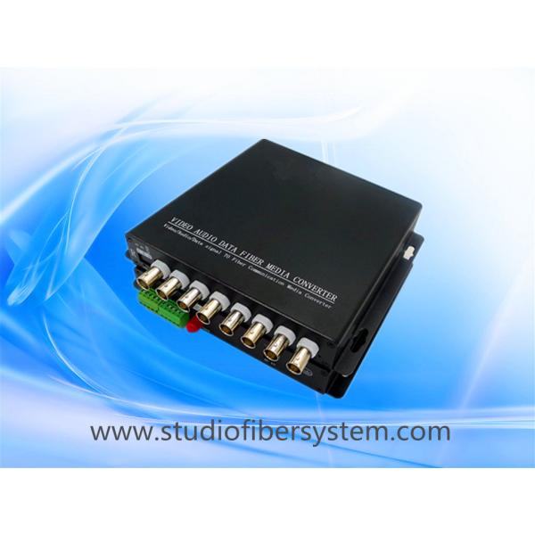 Buy cheap compact 8CH CVI video audio fiber transmitter and receiver for remote CCTV surveillance system from wholesalers
