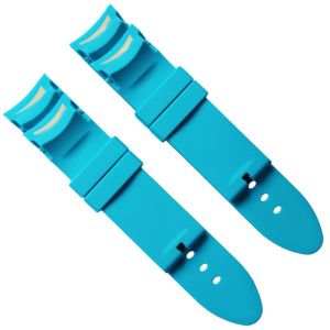 Silicone Rubber 22mm Adjustable Watch Strap Flexible For Wristwatches