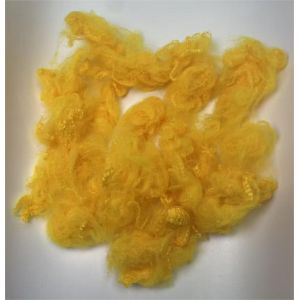 Buy cheap Golden Yellow Highly Durable UV Protection Recycled Polyester Staple Fiber 2.5D 51mm for Versatile Applications from wholesalers