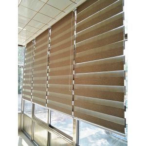 Buy cheap 90% Shading Zebra Blinds With Blackout Linen Yarn Composition from wholesalers