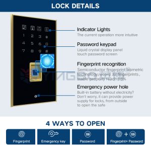 5.5 Cu Ft Dual Alarm Bank Security Safe 126±2kg 4 Open Ways Smart Safe Box YB/ZY