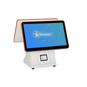 Buy cheap 15.6 Dual Screen All In One Windows POS Machine Cashier Terminal With QR Code Scanner from wholesalers