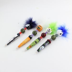 Buy cheap Halloween Theme feathers ghost ball point pen gift crafts pumpkin grimace skull design from wholesalers